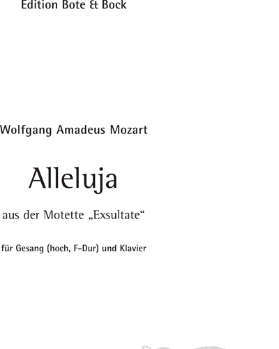 Alleluja (from 'Exsultate')