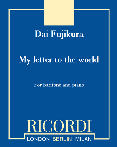 My letter to the world - For baritone and piano