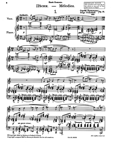 Five Melodies, op. 35