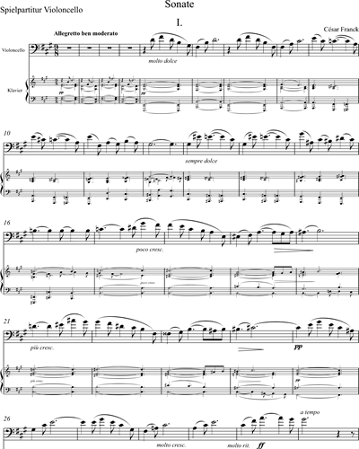 Sonata A Major for Violoncello and Piano