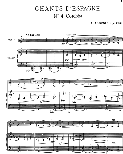 Córdoba (n° 4 de "Cantos de España"), Op. 232
