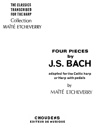 Four Pieces (Transcription for Celtic Harp or Harp with Pedals)