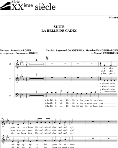 Suite La belle de Cadix- Choir