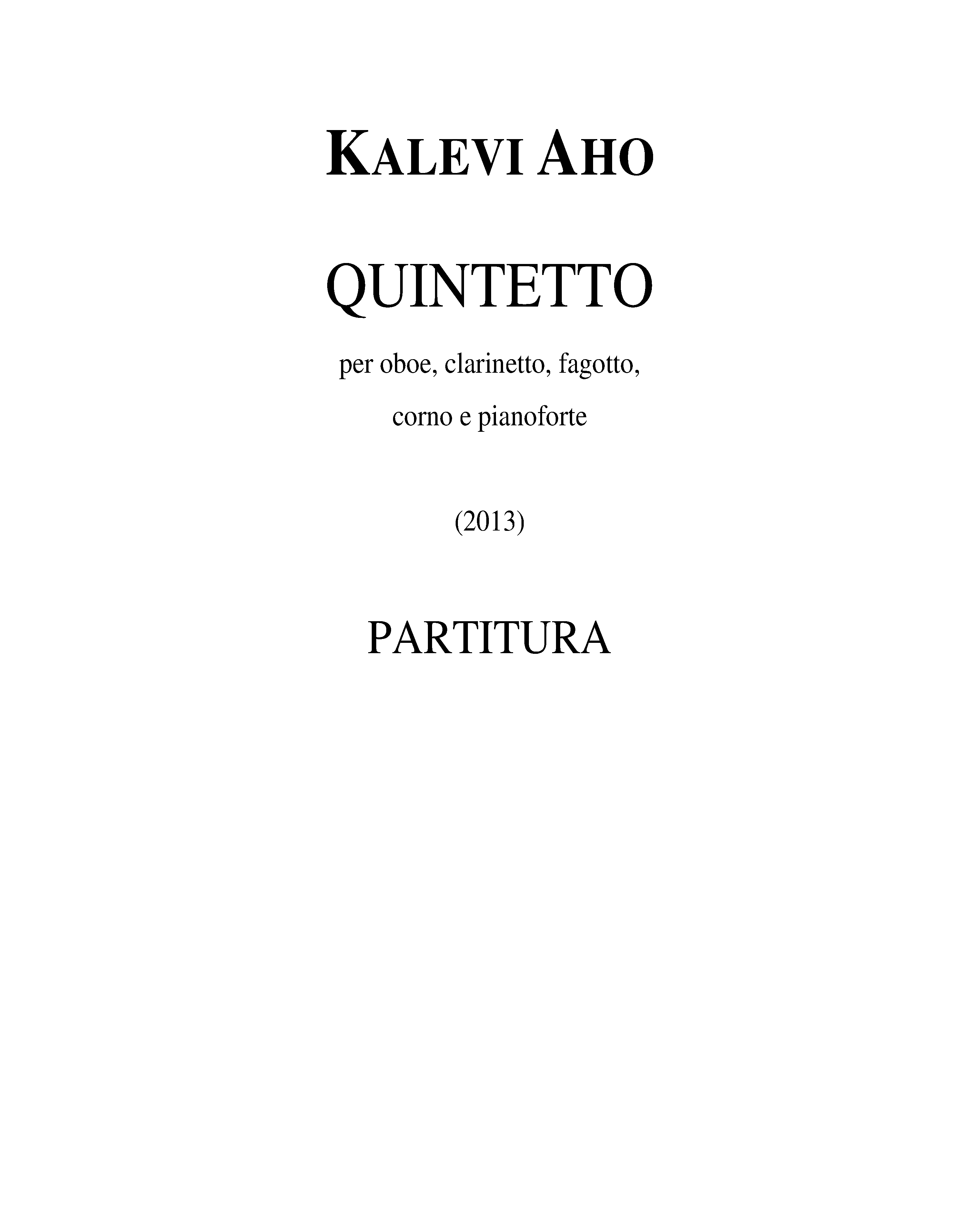 Quintet for Oboe, Clarinet, Bassoon, Horn and Piano