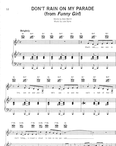 Don't Rain On My Parade Sheet Music by Jule Styne | nkoda