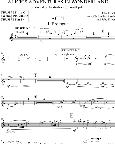 Trumpet in C 1 (Alternative)/Piccolo Trumpet in Bb