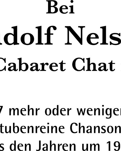 Bei Rudolf Nelson im Cabaret Chat noir