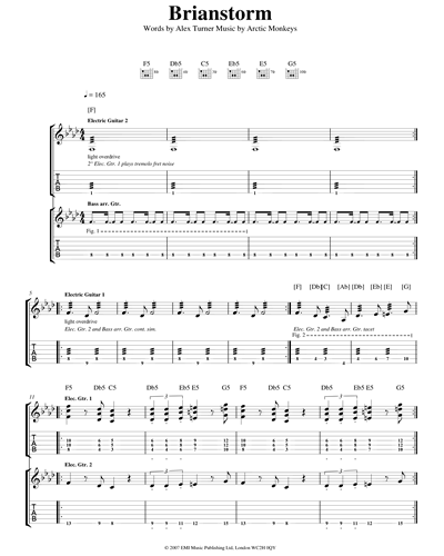 Brianstorm Sheet Music by Arctic Monkeys | nkoda | Free 7 days trial