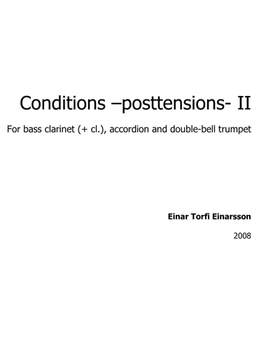Conditions – posttensions II