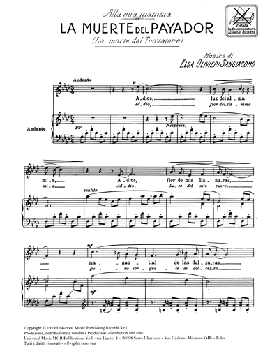 La muerte del Payador (da "Tre canzoni per canto e orchestra")