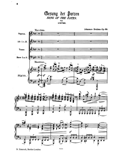 Song of Fates, op. 89