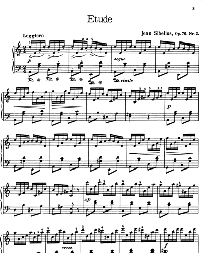 cueva Inscribirse dígito Étude Piano Sheet Music by Jean Sibelius | nkoda