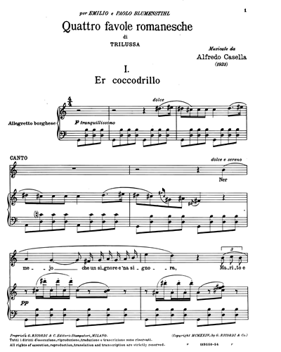 4 Favole Romanesche Sheet Music By Alfredo Casella Nkoda Free 7