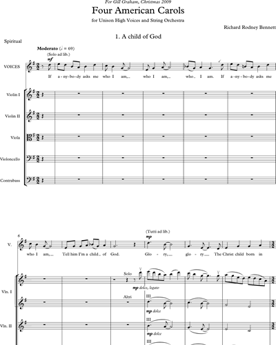 Four American Carols Full Score Sheet Music By Richard Rodney Bennett Nkoda Free 7 Days Trial 2259