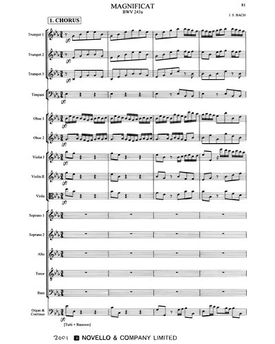 Magnificat In E-flat Major, BWV 243a Full Score Sheet Music By Johann ...