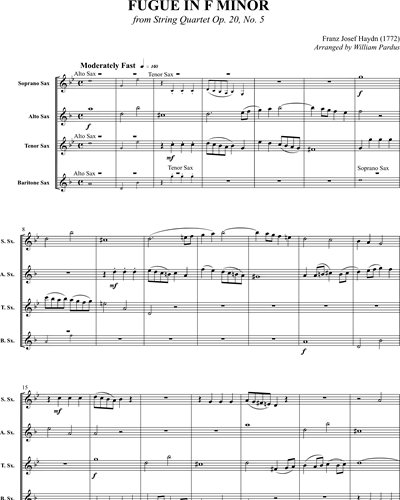 Fugue in F minor (from 'String Quartet, op. 20 No. 5')