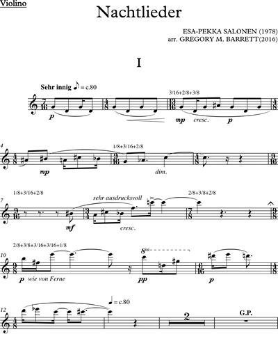 Nachtlieder (for Clarinet and Ensemble)