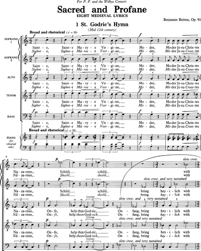 St. Godric's Hymn (from 'Sacred and Profane, Eight Medieval Lyrics')