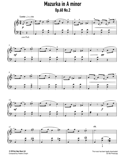 Mazurka in A Minor Op.68 No.2