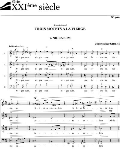 Trois motets à la vierge - Gibert