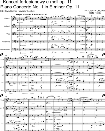 Piano Concerto No. 1 E minor, op. Full Score Sheet Music by Frédéric Chopin | nkoda