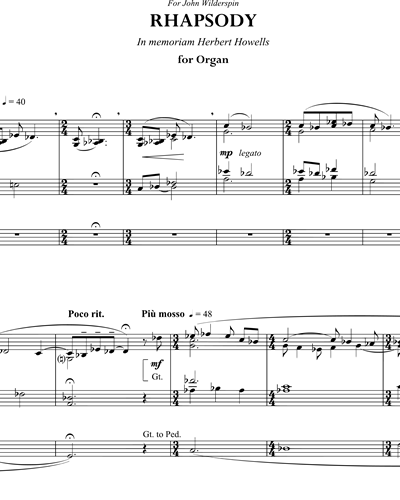 Rhapsody, Op. 25 (for Organ)