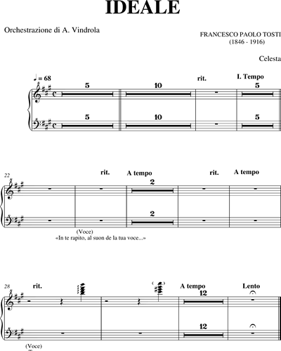 Ideale Celesta Sheet Music By Francesco Paolo Tosti Nkoda