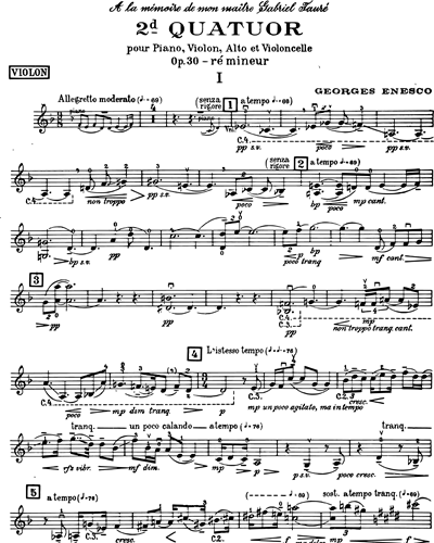 Quatuor n. 2 en Ré mineur Op. 30