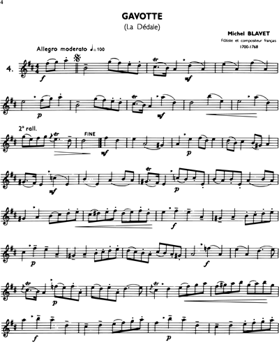La Flûte Classique, Vol. 3: Gavotte in D major 'La Dédale'
