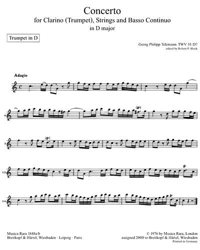 Concerto in D-dur TWV 51:D7
