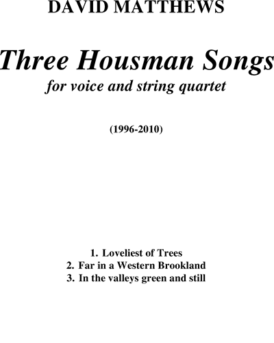 Three Housman Songs