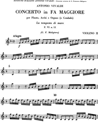 Concerto in Fa maggiore "La tempesta di mare" Op. 10 n. 1 F. VI n. 12 Tomo 454