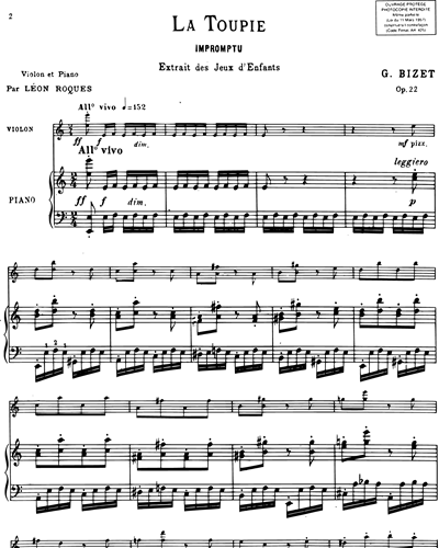 La Toupie (extrait n. 2 de "Jeux d'enfants" Op. 22)