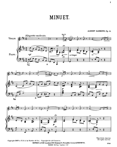 Minuet, op. 14