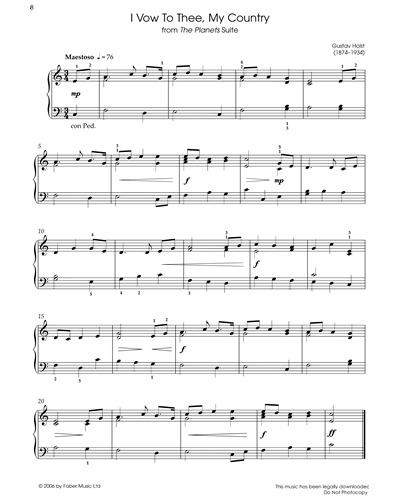 Gustav Holst I Vow To Thee My Country Piano Sheet Music Nkoda