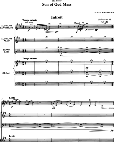 Soprano Saxophone & Mixed Chorus SATB & Organ