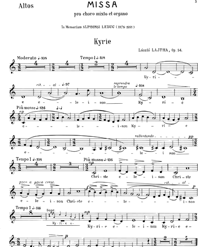 Missa pro Choro Mixto et Organo, Op. 54