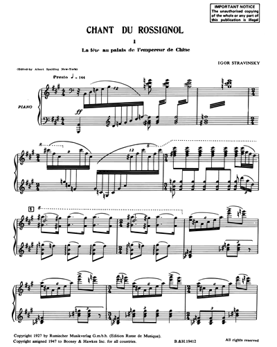 Chant du Rossignol [Piano Reduction Version]