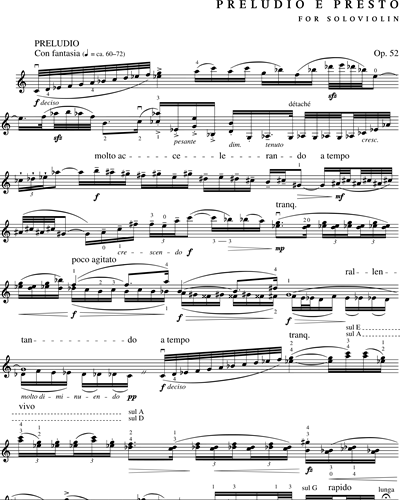 Preludio e presto, Op. 52