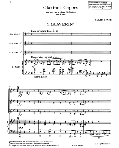 Sheet Music - Pender's Music Co.. Revelation Song - Clarinet 1 & 2