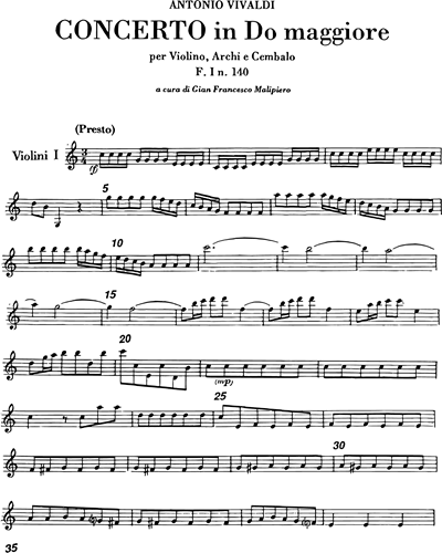 Concerto in Do maggiore RV 172 F. I n. 140 Tomo 322