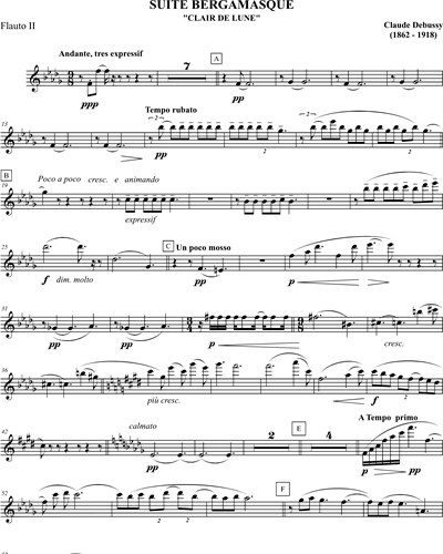 Clair De Lune Suite Bergamasque Flute 2 Sheet Music By Claude Debussy Nkoda