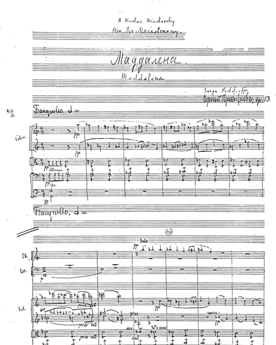 Maddalena Sheet Music by Sergei Prokofiev | nkoda | Free 7 days trial