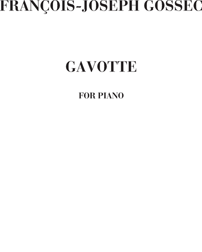 Gavotte for piano