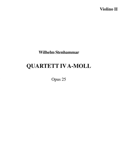 Quartett IV A-Moll, Op. 25