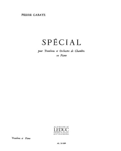 Spécial [Version for Trombone and Piano]