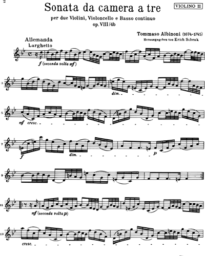 Sonata da Camera in B-flat major, op. 8/4b