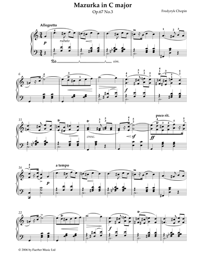 Mazurka in C Major Op.67 No.3