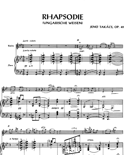 Rhapsody (Hungarian Wise Men), op.49