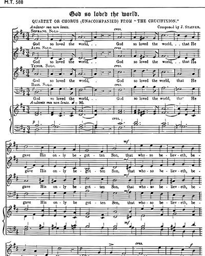 God So Loved The World From The Crucifixion Mixed Chorus Satb Sheet Music By John Stainer 5810